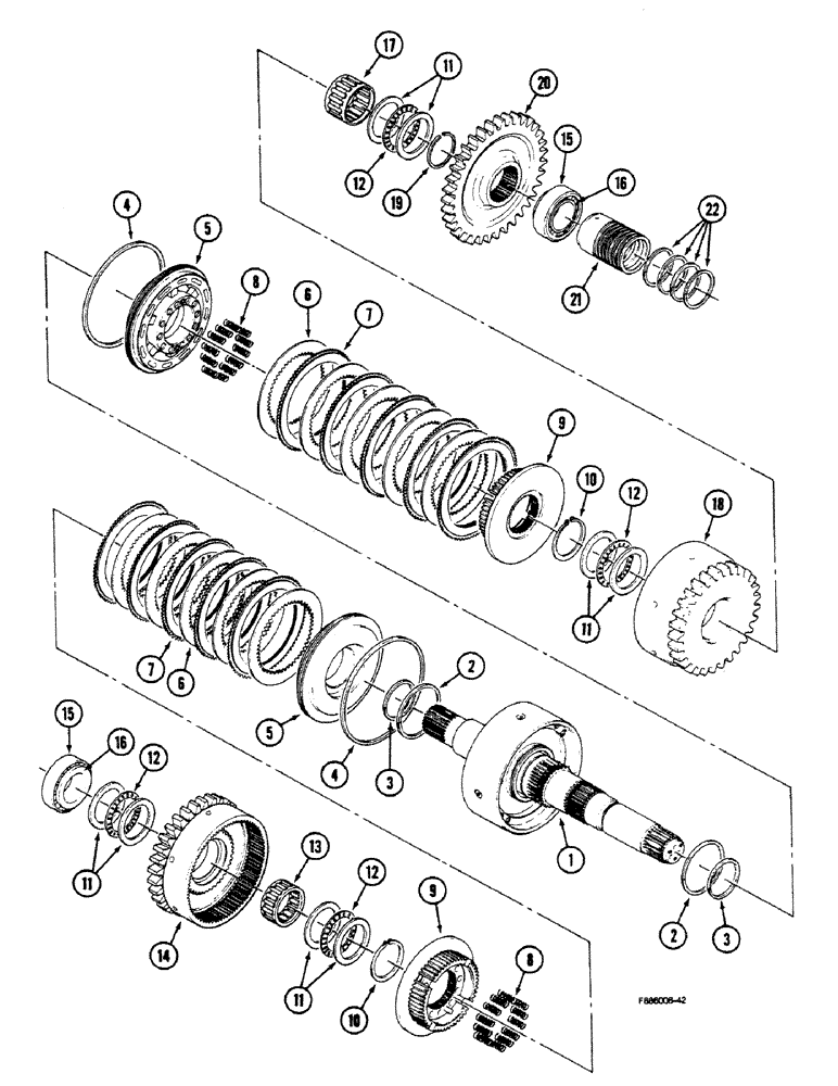 Схема запчастей Case IH 9150 - (6-016) - TRANSMISSION, 7 INCH CLUTCH PACK, INPUT (06) - POWER TRAIN