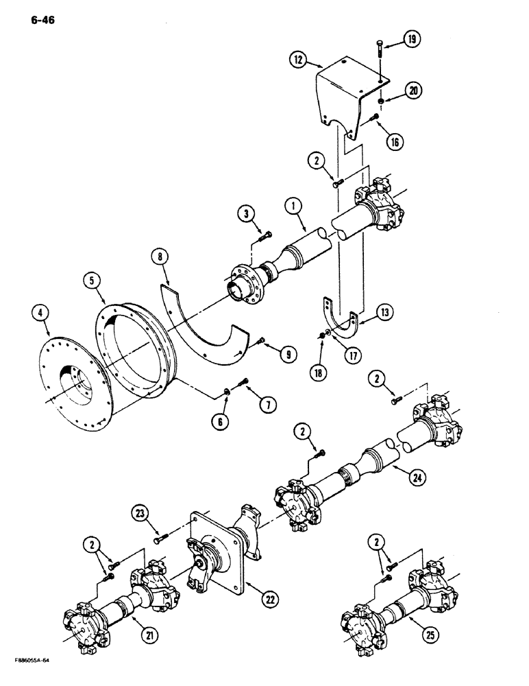 Схема запчастей Case IH 9180 - (6-46) - DRIVE SHAFT MOUNTING (06) - POWER TRAIN
