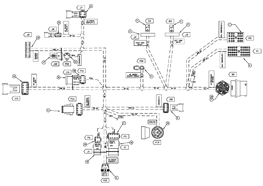 Схема запчастей Case IH SPX3320 - (12-060) - HARNESS, CCH SPRAY, CAB AUTO GUIDANCE (06) - ELECTRICAL