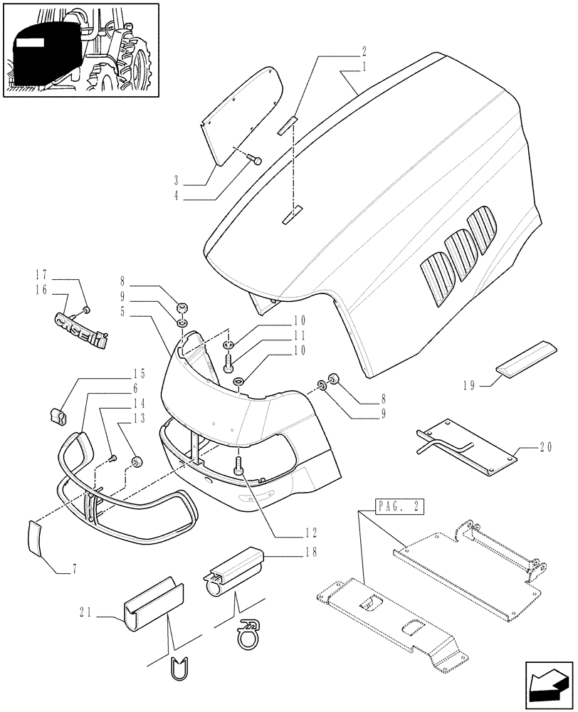 Схема запчастей Case IH MAXXUM 140 - (1.83.0[01A]) - HOOD - HOOD - D6556 - C6650 (08) - SHEET METAL