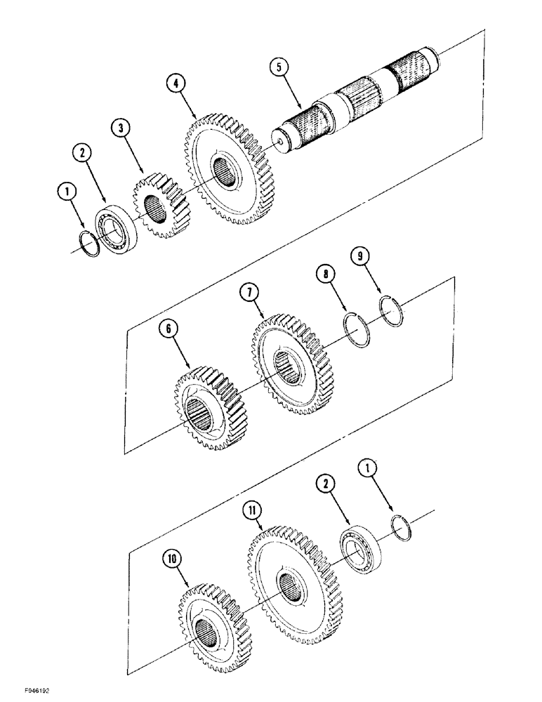 Схема запчастей Case IH 9370 - (6-092) - 24 SPEED SYNCHROSHIFT TRANSMISSION ASSEMBLY, FOURTH SHAFT ASSEMBLY (06) - POWER TRAIN