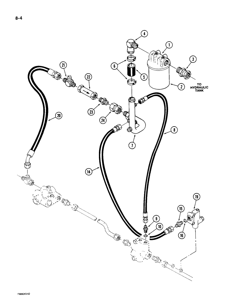 Схема запчастей Case IH KP-525 - (8-04) - HYDRAULIC SYSTEM, FILTER CIRCUIT (08) - HYDRAULICS