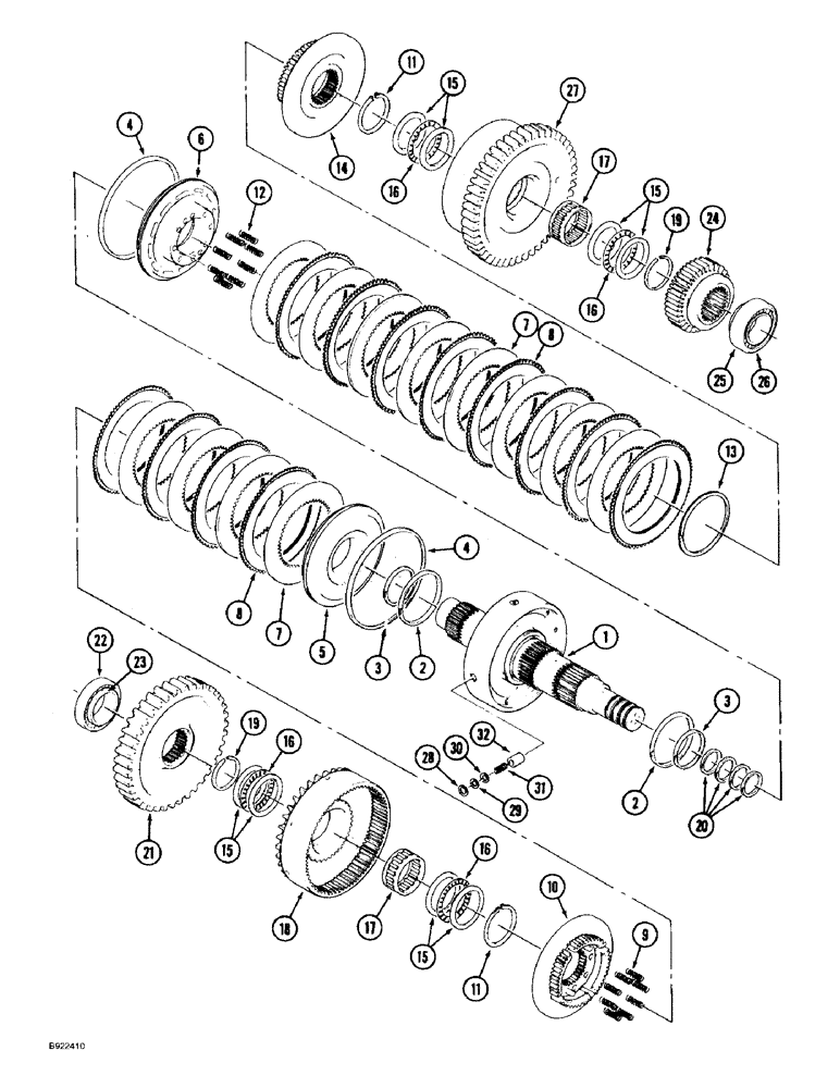 Схема запчастей Case IH 9330 - (6-022) - TRANSMISSION ASSEMBLY, 9 INCH CLUTCH PACK (06) - POWER TRAIN