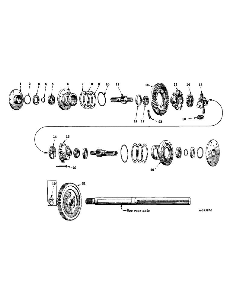 Схема запчастей Case IH 404 - (063) - REAR FRAME AND DRIVING MECHANISMS, DIFFERENTIAL Rear Frame & Driving Mechanisms