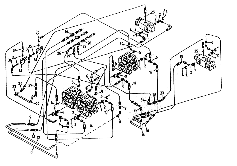 Схема запчастей Case IH 7000 - (B06-80A) - HYDRAULIC CIRCUIT (TANDEM TRANSMISSION 7000), (125/L10 Hydraulic Components & Circuits