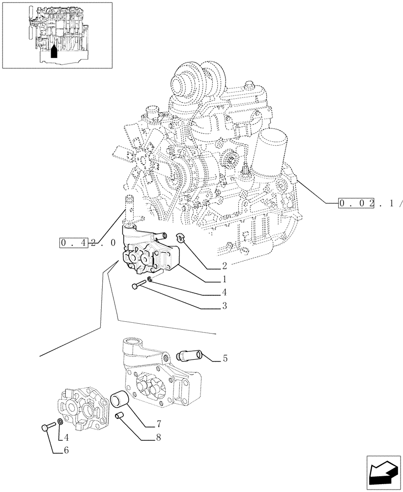 Схема запчастей Case IH JX90 - (0.30.0/03) - OIL PUMP (01) - ENGINE