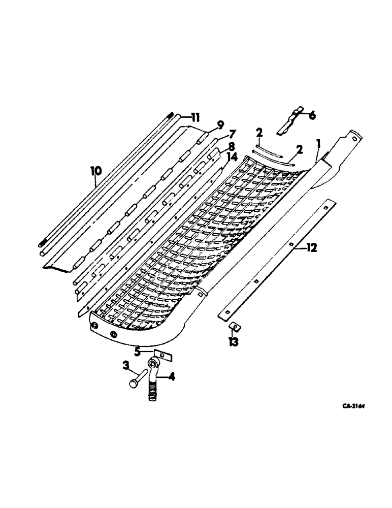 Схема запчастей Case IH 914 - (21-18) - THRESHING CYLINDER AND CONCAVE, CONCAVE AND EXTENSION (14) - THRESHING