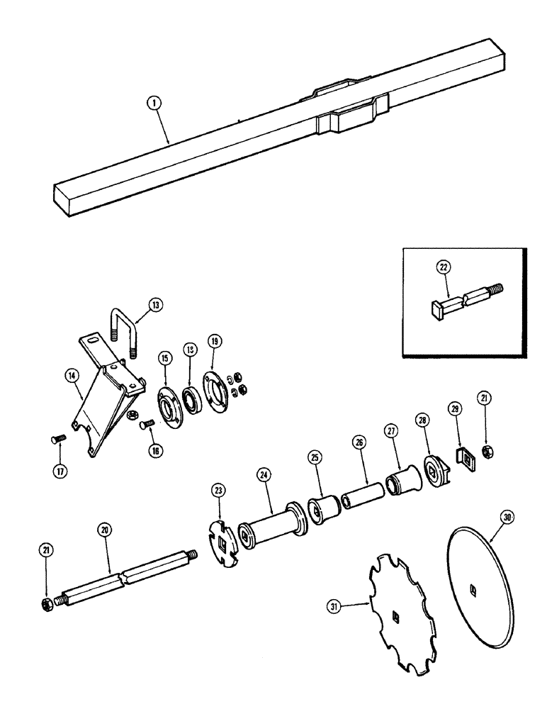 Схема запчастей Case IH F21 - (064) - FRONT LEFT GANG, 9 INCH SPACING, F21, F21-9-147, 162 & 180 
