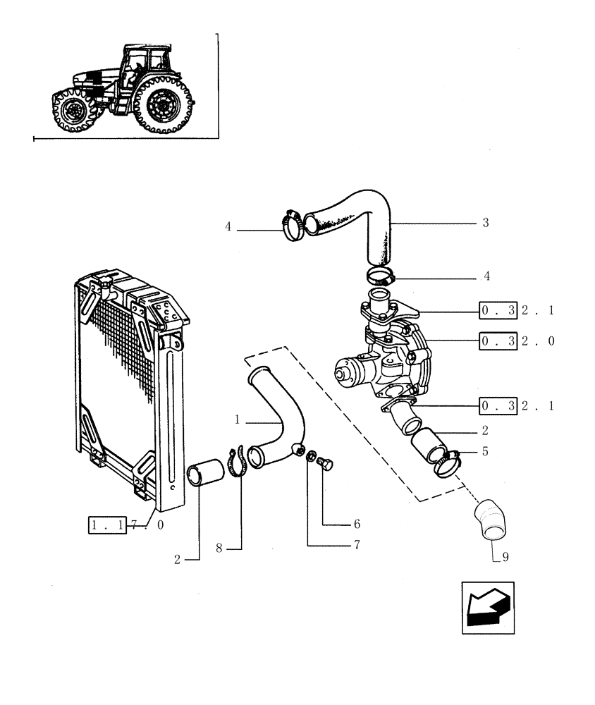 Схема запчастей Case IH JX90 - (1.17.2[01]) - PIPES (02) - ENGINE EQUIPMENT
