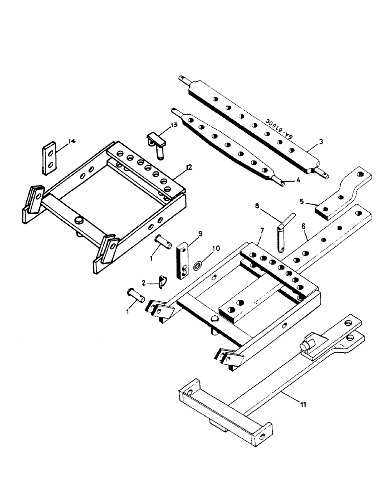 Схема запчастей Case IH 533 - (09-02) - DRAWBARS (12) - FRAME