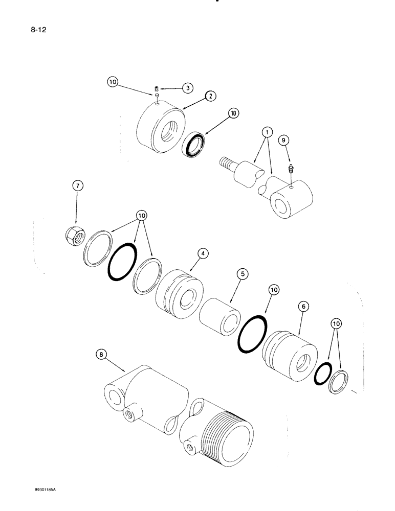Схема запчастей Case IH 710 - (8-12) - GRAPPLE CYLINDER (08) - HYDRAULICS