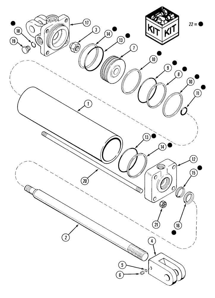 Схема запчастей Case IH 1200 - (A.10.A[90]) - HYDRAULIC CYLINDER - 324548A1, FRAME FOLDING - 12 ROW WIDE MOUNTED STACKER A - Distribution Systems