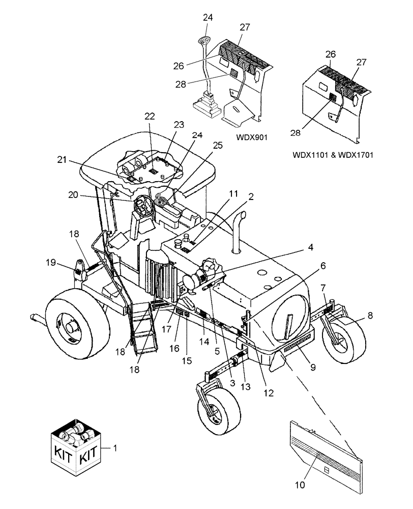 Схема запчастей Case IH WDX1101 - (113) - DECALS, LH (90) - PLATFORM, CAB, BODYWORK AND DECALS