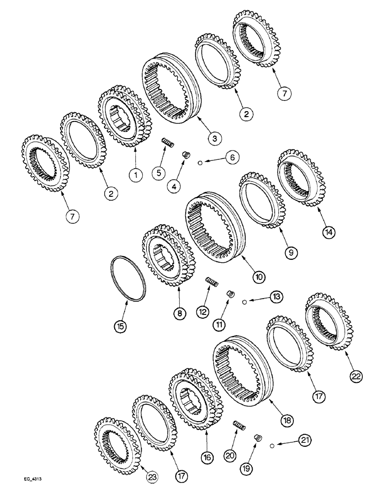 Схема запчастей Case IH 4230 - (6-044) - SYNCHRONIZER (06) - POWER TRAIN