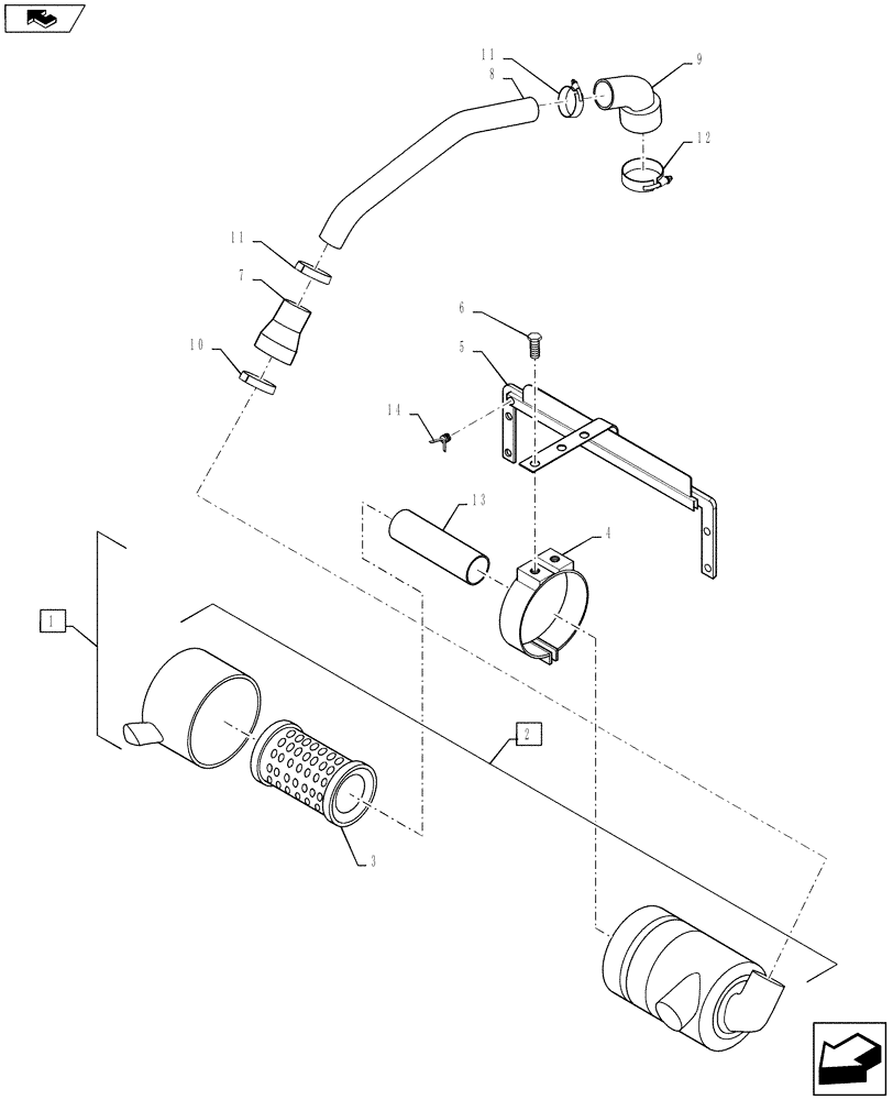 Схема запчастей Case IH FARMALL 50B - (10.202.01) - AIR CLEANER (10) - ENGINE