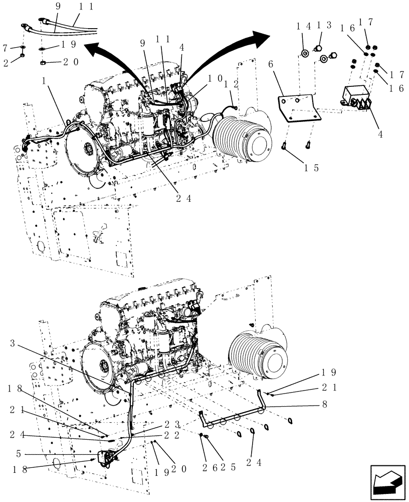 Схема запчастей Case IH 8010 - (55.100.07[02]) - WIRE HARNESSES, ENGINE - 7010/9010 (55) - ELECTRICAL SYSTEMS