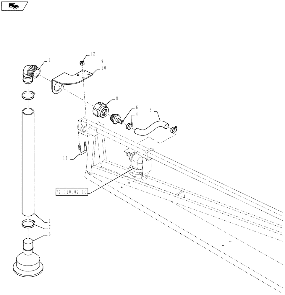 Схема запчастей Case IH 610 - (78.120.02.AB) - FOAM DROP 70 BOOM (78) - SPRAYING