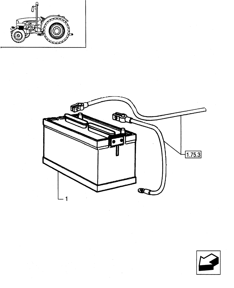 Схема запчастей Case IH JX95 - (1.74.2) - BATTERY (06) - ELECTRICAL SYSTEMS