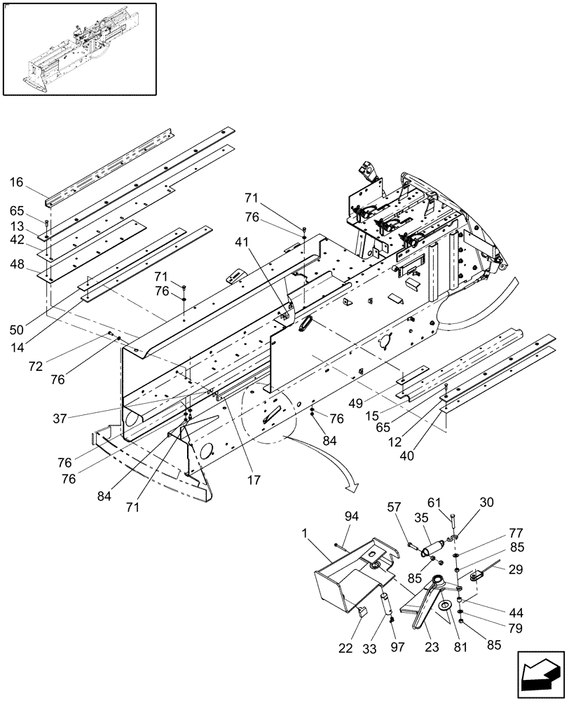 Схема запчастей Case IH SB541C - (62.150.01[3]) - PLUNGER RAILS & SAFETY LATCH, SB541C (62) - PRESSING - BALE FORMATION
