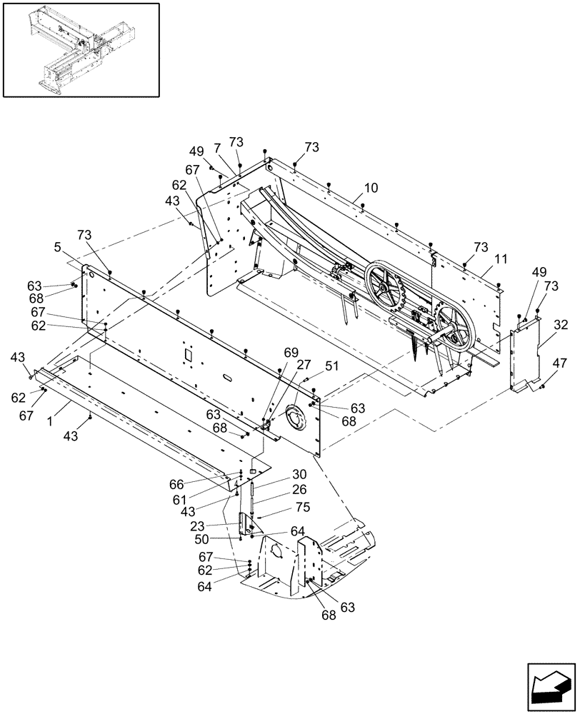 Схема запчастей Case IH SB521 - (60.220.01) - FEEDER, SUPPORTS (60) - PRODUCT FEEDING