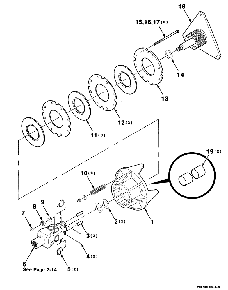 Схема запчастей Case IH 8576 - (02-010) - FLYWHEEL CLUTCH ASSEMBLY, S.N. CFH0113001 THRU CFH0117742 Driveline