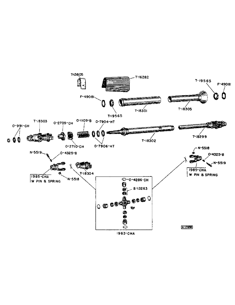 Схема запчастей Case IH 602 - (007A) - P.T.O. HOOK-UP AND JUMP CLUTCH 