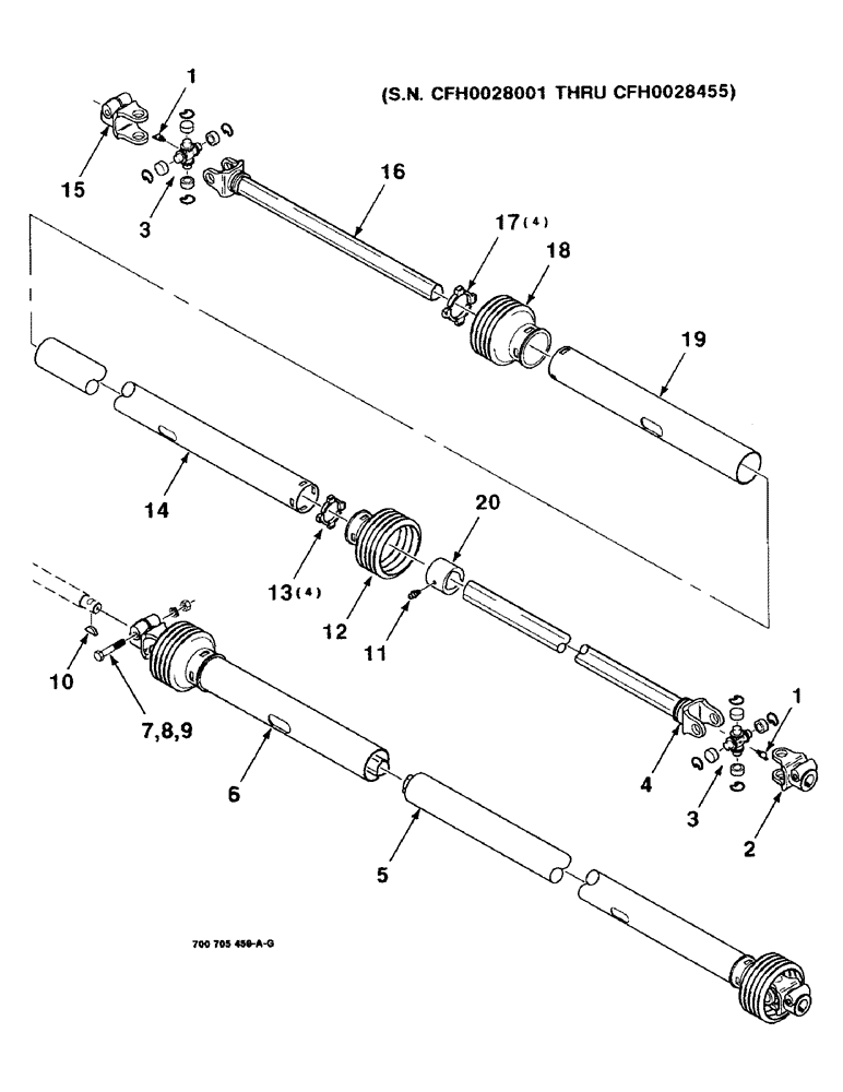 Схема запчастей Case IH 8830 - (6-04) - HEADER DRIVELINE ASSEMBLY, NEAPCO, SERIAL NUMBER CFH0028001 THRU CFH0028455 (09) - CHASSIS