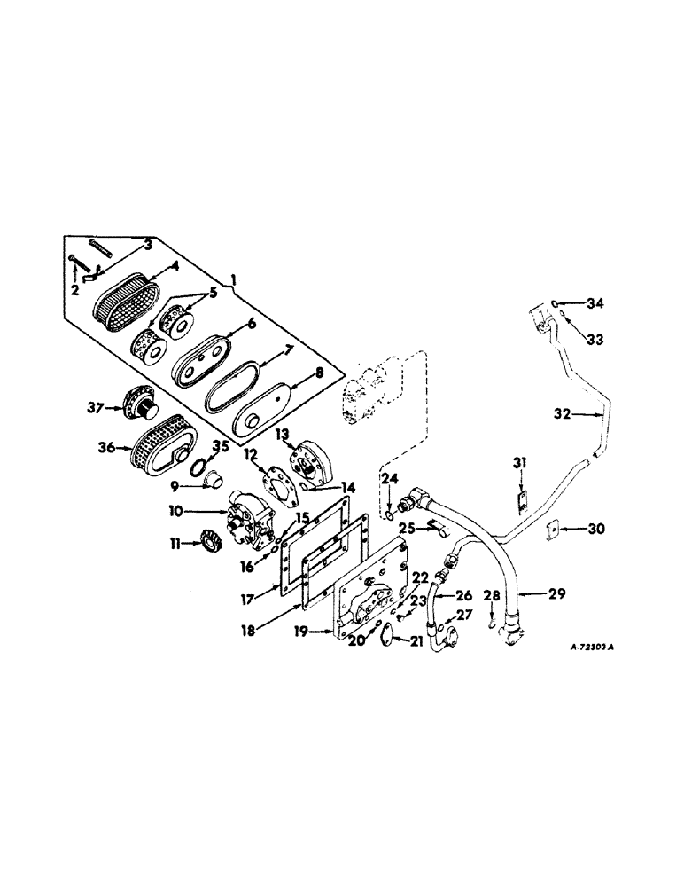 Схема запчастей Case IH 606 - (136) - HYDRAULIC SYSTEM, HYDRAULIC POWER SUPPLY (07) - HYDRAULIC SYSTEM