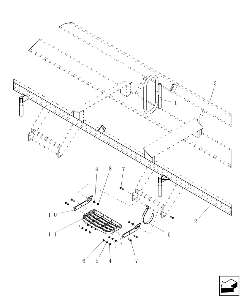 Схема запчастей Case IH 1200PT - (E.30.A[01]) - BULK FILL - STEP AND RAIL (BSN CBJ022251) E - Body and Structure