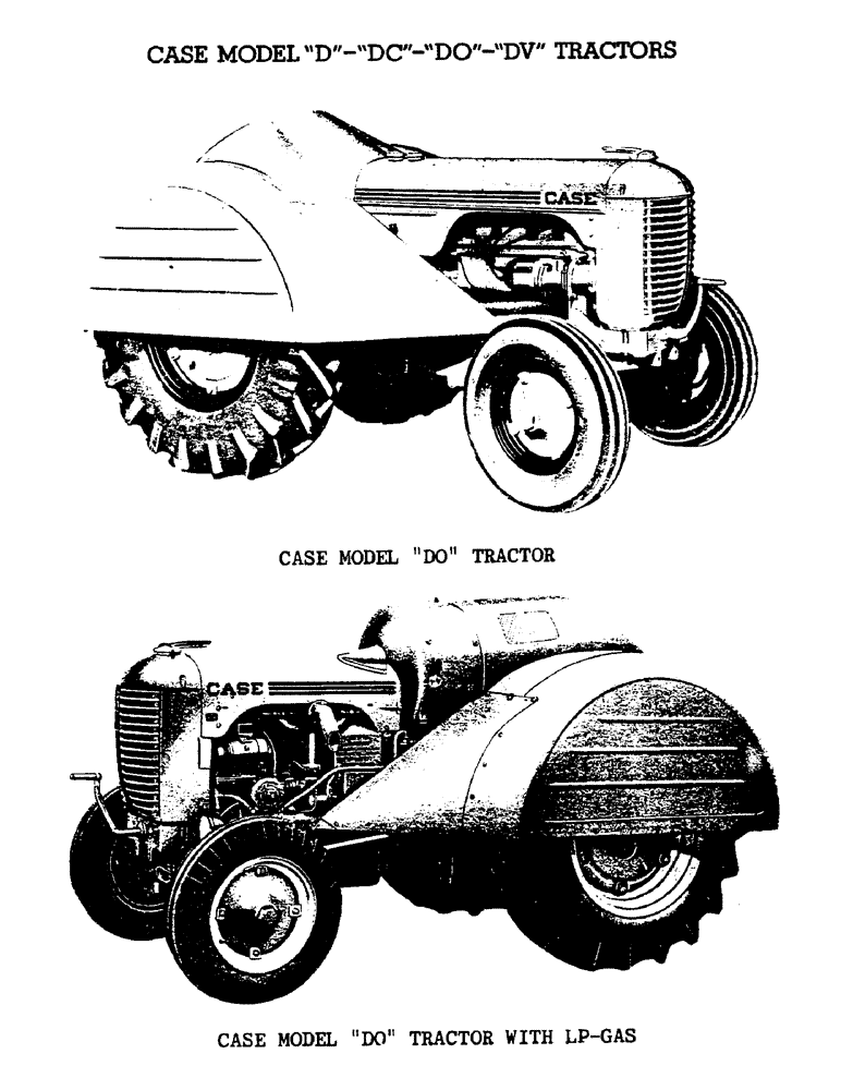Схема запчастей Case IH DC-SERIES - (006) - CASE MODEL "D"-"DC"-"DO"-"DV" TRACTORS (00) - PICTORIAL INDEX