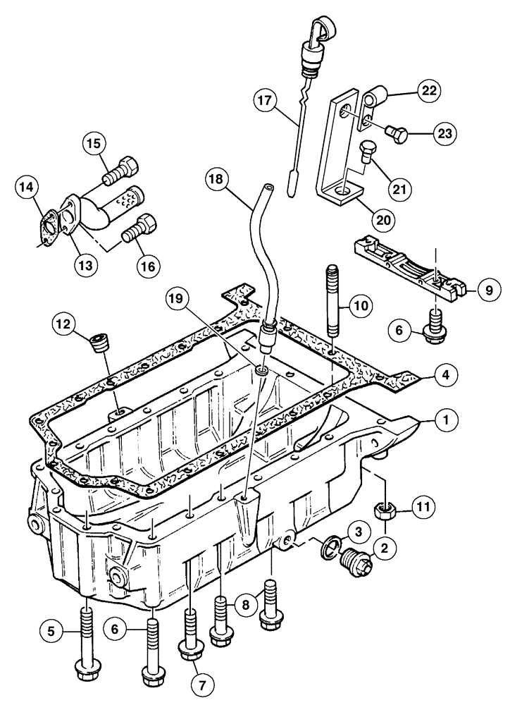 Схема запчастей Case IH CX100 - (02-48) - OIL PAN (02) - ENGINE