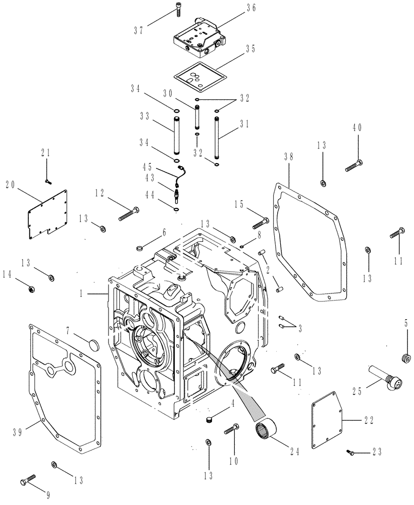 Схема запчастей Case IH MX210 - (06-20) - RANGE TRANSMISSION - HOUSING, TRANSMISSION ASN AJB0355923 (06) - POWER TRAIN