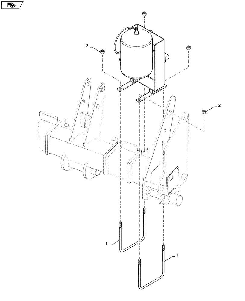 Схема запчастей Case IH 1250 - (75.200.29[03]) - PNEUMATIC DOWN PRESSURE - AIR TANK AND VALVE MOUNTING, MODEL YEAR 2011 (75) - SOIL PREPARATION