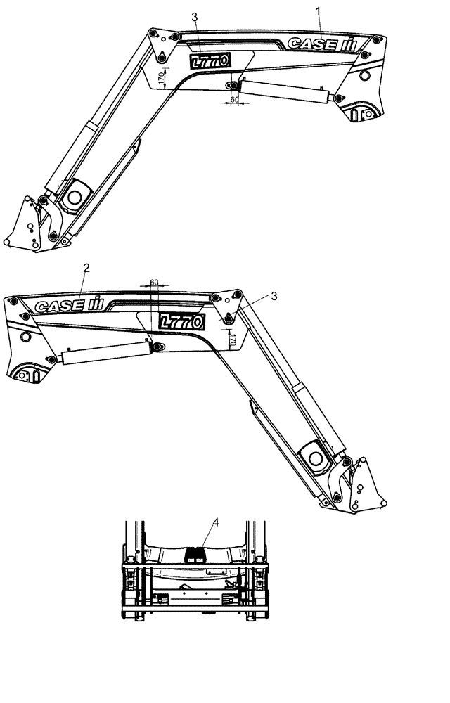 Схема запчастей Case IH L770 - (90.108.AB[22]) - MODEL DECAL (90) - PLATFORM, CAB, BODYWORK AND DECALS