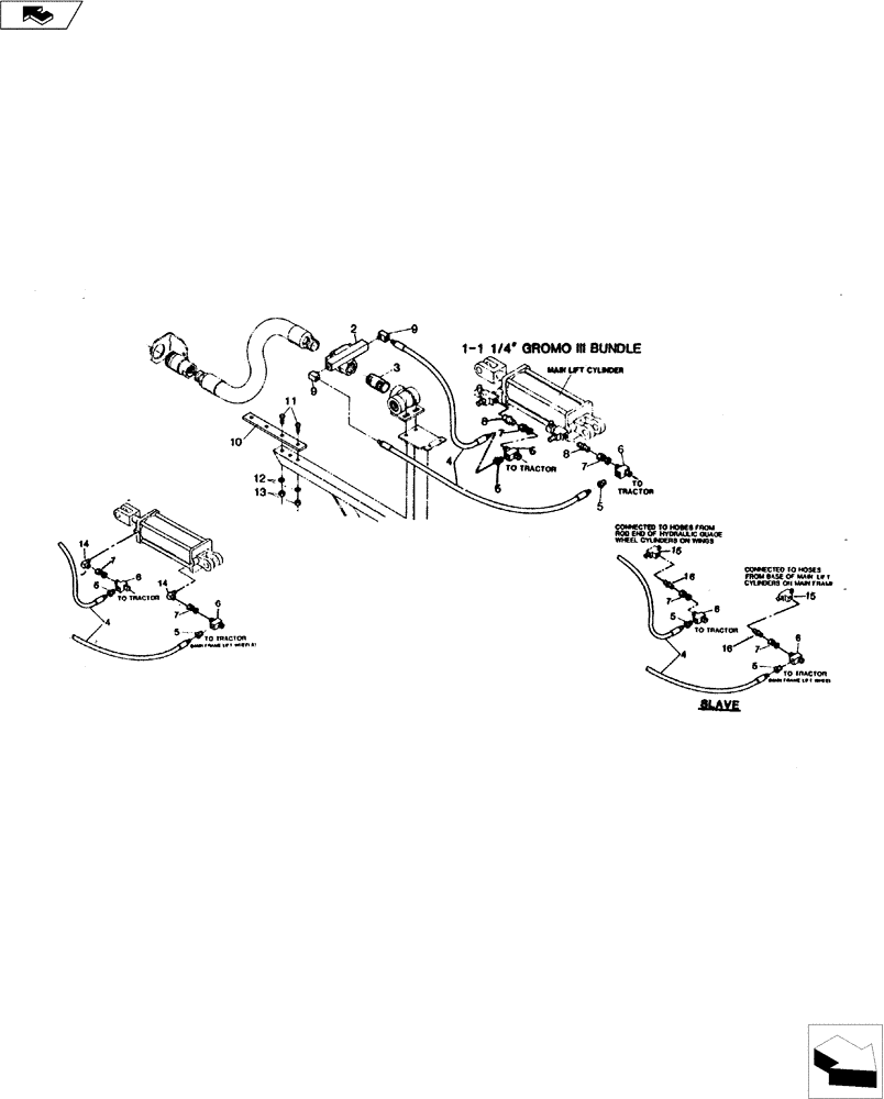 Схема запчастей Case IH 4200 II - (35.100.03) - 1/4" GROMO III ASSY- MAIN LIFT (35) - HYDRAULIC SYSTEMS