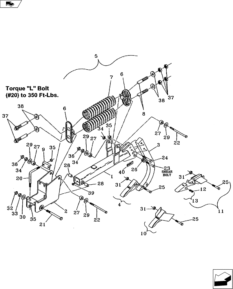 Схема запчастей Case IH 530B - (75.200.07) - LEAD SHANK ASSEMBLY (75) - SOIL PREPARATION