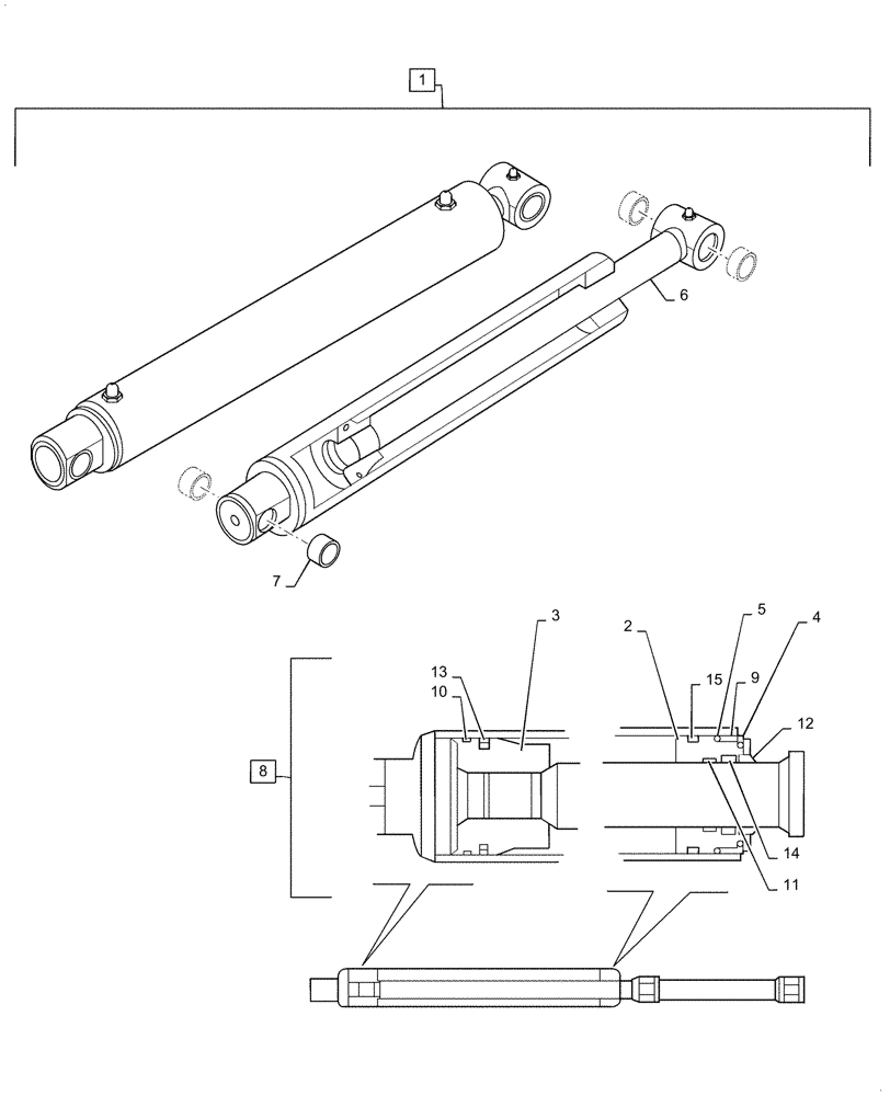 Схема запчастей Case IH L755 - (35.701.040[01]) - LIFT ARM, HYDRAULIC CYLINDER - MSL/NSL (35) - HYDRAULIC SYSTEMS