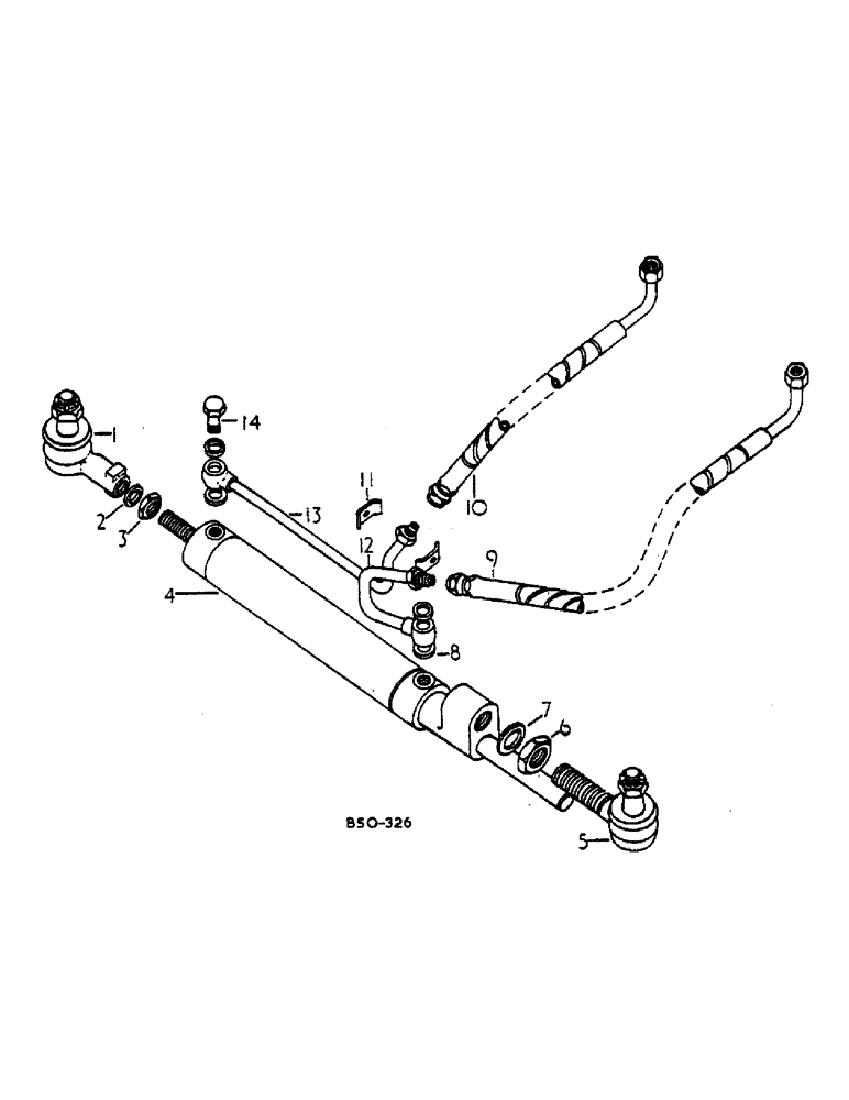 Схема запчастей Case IH HYDRO 84 - (10-08) - HYDRAULICS, POWER STEERING CYLINDER CONNECTIONS, ALL WHEEL DRIVE TRACTORS (07) - HYDRAULICS