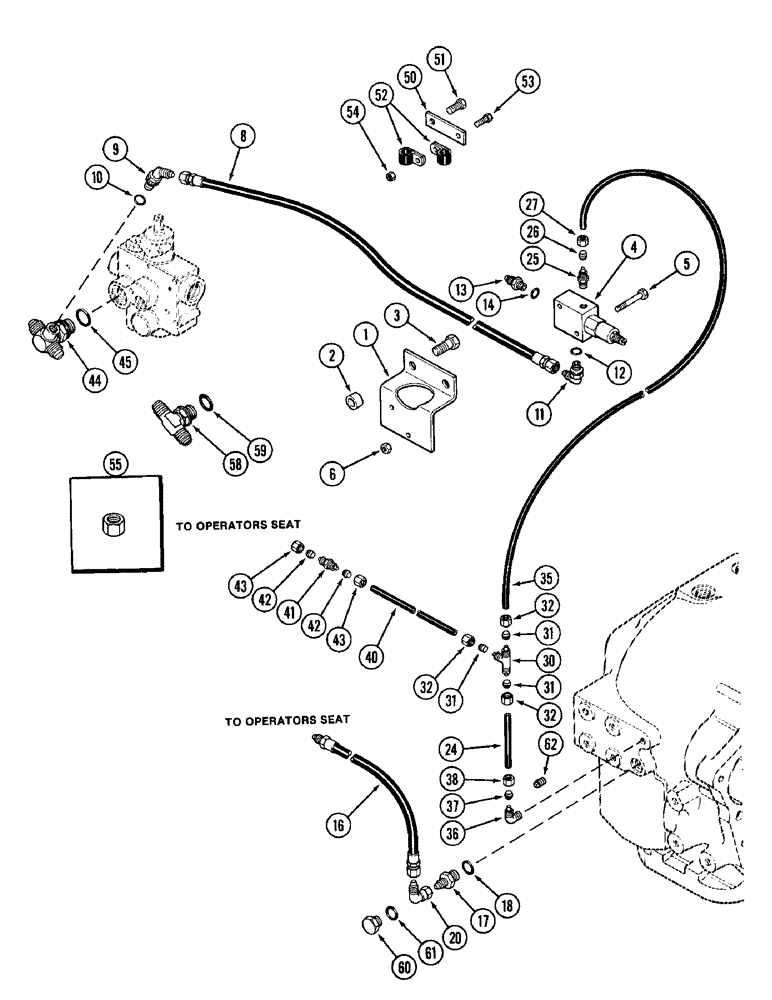 Схема запчастей Case IH 1896 - (8-262) - HYDRAULICS, SEAT AIR/OIL SUSPENSION (08) - HYDRAULICS