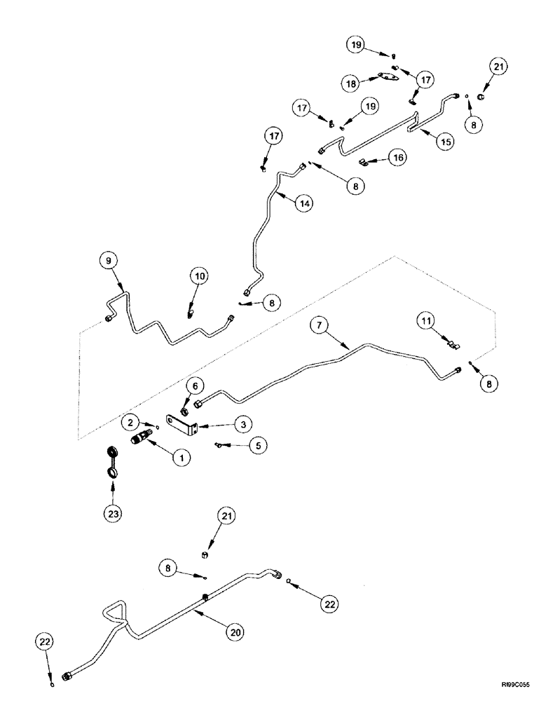 Схема запчастей Case IH MX220 - (8-030) - HYDRAULIC SYSTEM, FRONT HITCH (08) - HYDRAULICS