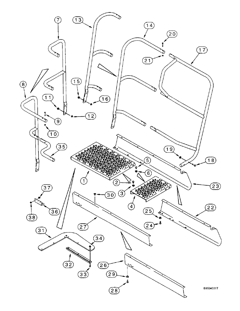 Схема запчастей Case IH 2188 - (9H-28) - LEFT HAND OPERATORS PLATFORM (12) - CHASSIS
