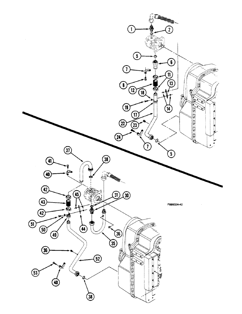 Схема запчастей Case IH 9150 - (6-048) - TRANSMISSION LUBRICATION, TRANSMISSION TO PUMP, WITHOUT PTO SYSTEM (06) - POWER TRAIN