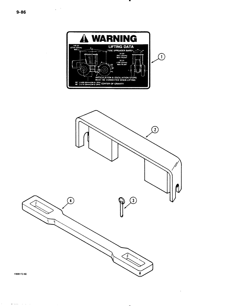Схема запчастей Case IH 9130 - (9-86) - SHIPPING AND LIFTING ACCESSORIES (09) - CHASSIS/ATTACHMENTS