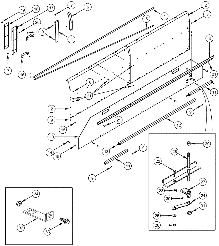 Схема запчастей Case IH CPX620 - (09D-05) - LID, BASKET - LEFT HAND SIDE (16) - BASKET