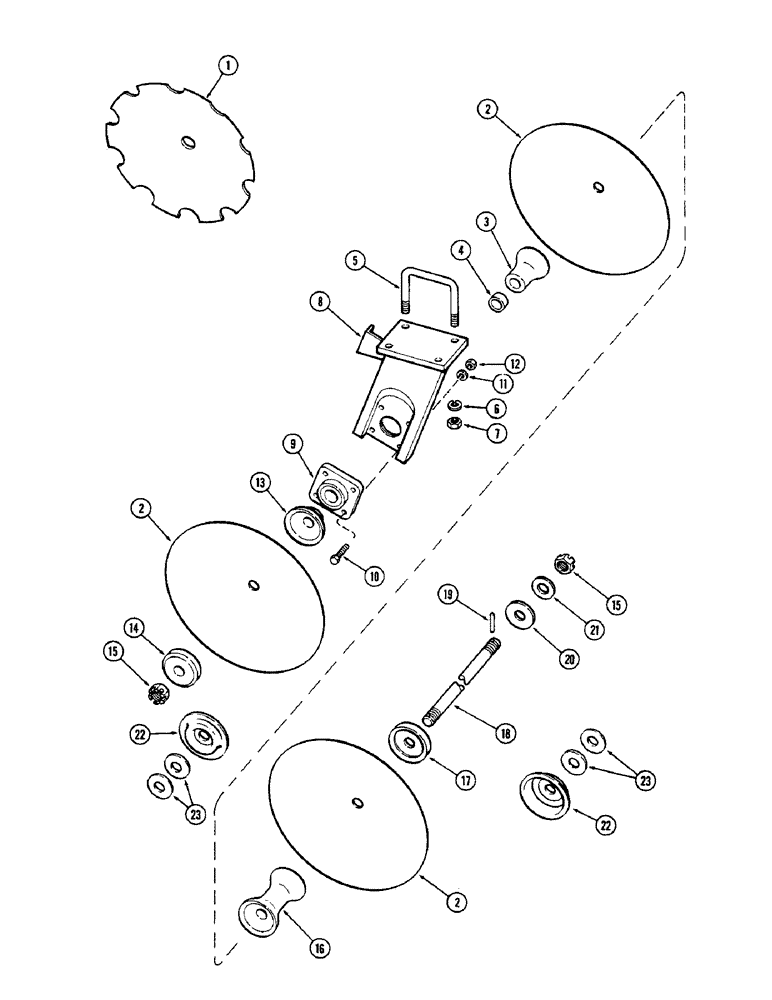 Схема запчастей Case IH DOT 17 - (18) - RIGHT FRONT GANG MODEL 17-14 