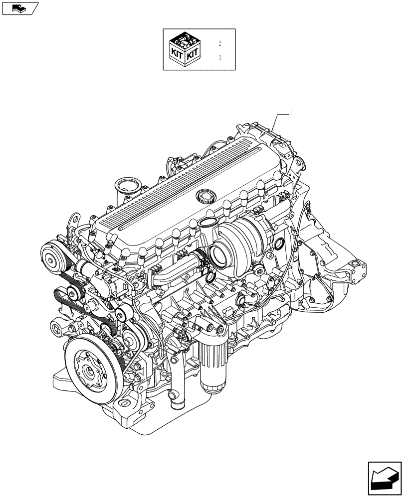Схема запчастей Case IH F3BFA613A E001 - (10.001.01) - ENGINE ASSY (504384982) (10) - ENGINE