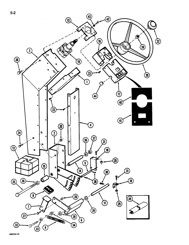 Схема запчастей Case IH 1844 - (5-02) - STEERING SUPPORT AND WHEEL (04) - STEERING