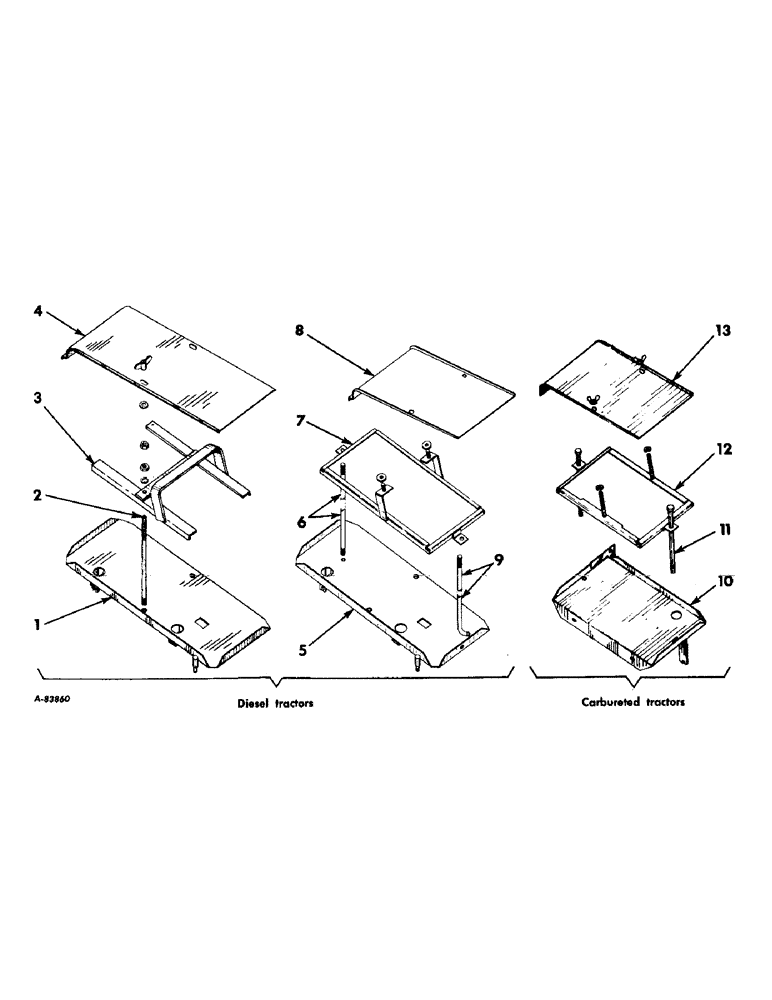 Схема запчастей Case IH B414 - (070) - ELECTRICAL SYSTEM, BATTERY CARRIERS, DIESEL AND CARBURETED TRACTORS (06) - ELECTRICAL SYSTEMS