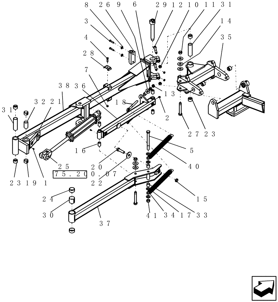 Схема запчастей Case IH 30 - (75.200.02) - ENDMARKER INNER BI-FOLD (75) - SOIL PREPARATION