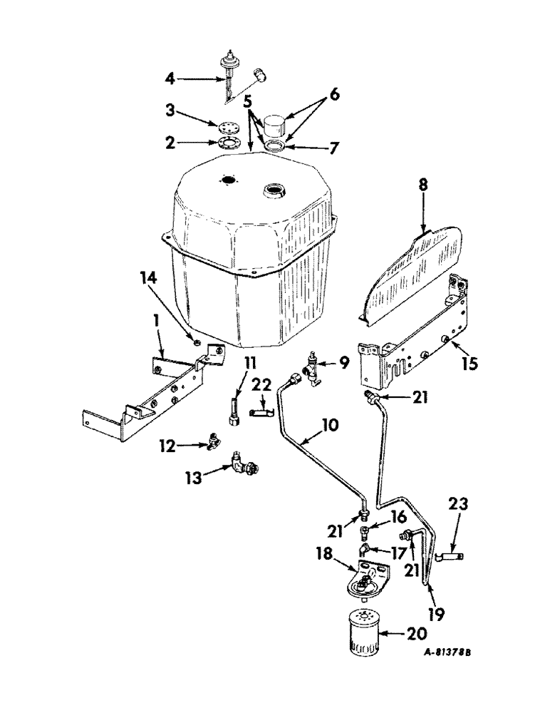 Схема запчастей Case IH 2424 - (035) - FUEL SYSTEM, FUEL TANK, SUPPORTS AND PIPING, DIESEL ENGINE TRACTORS (02) - FUEL SYSTEM